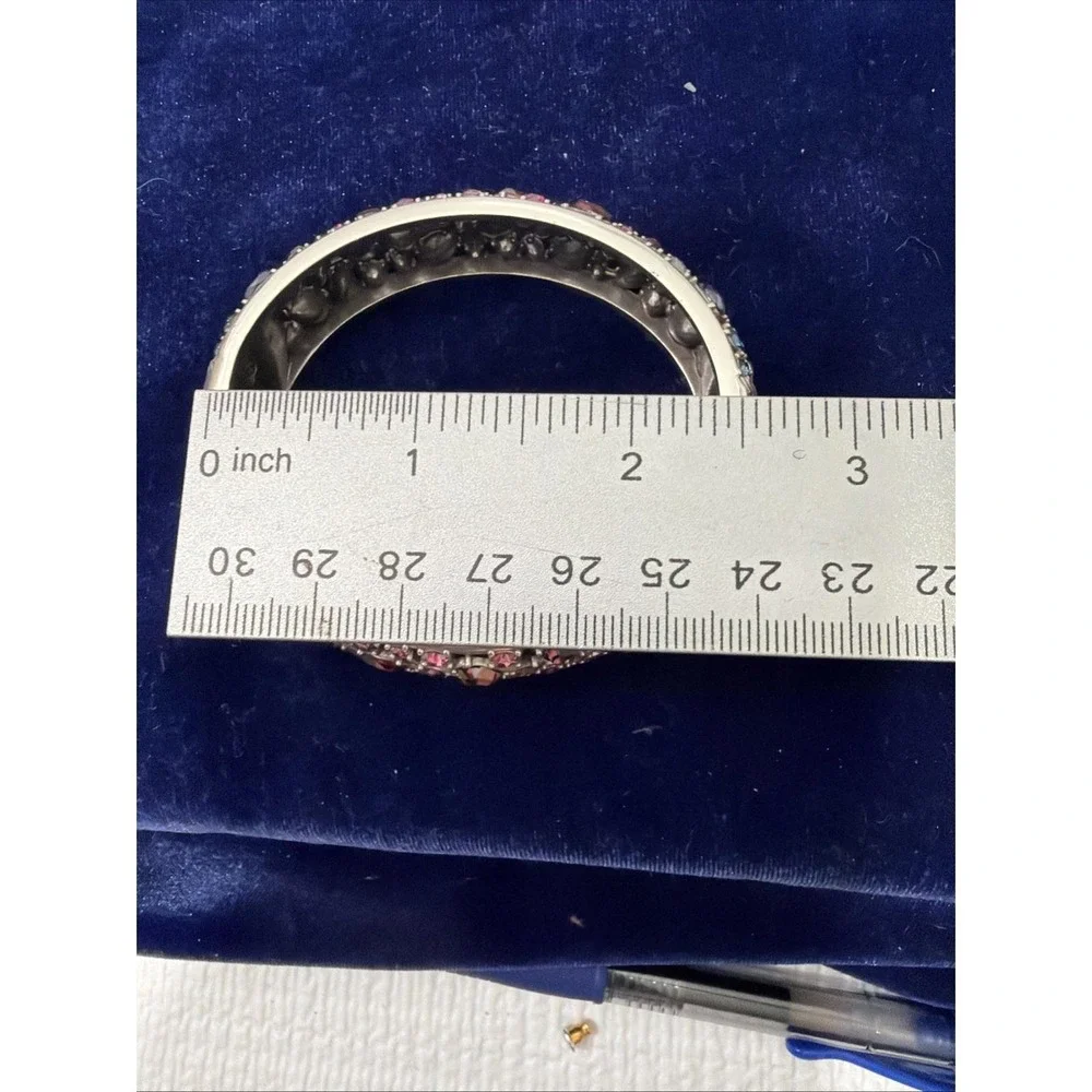Brighton One Love Large Multi Color Crystal  bracelet Silver Tone .